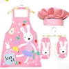 5Color Baby Girls Chef Uniform Cook Baking Drawing Painting Waterproof Clothing for Boys Apron+sleeve+hat Costumes Set ► Photo 1/6