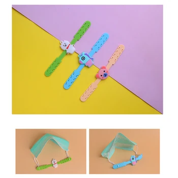 

15pcs Cartoon Ear Protective Mask Extension Buckle PVC Mask Wearing Assist Device Ear Extension Strap Adjustable Masks Hook