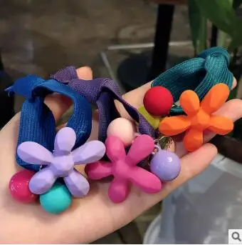 100 шт/Партия DIY мульти простые смолы цветок волосы лента шары цветастые резинки для волос Инструменты для укладки аксессуары HA852