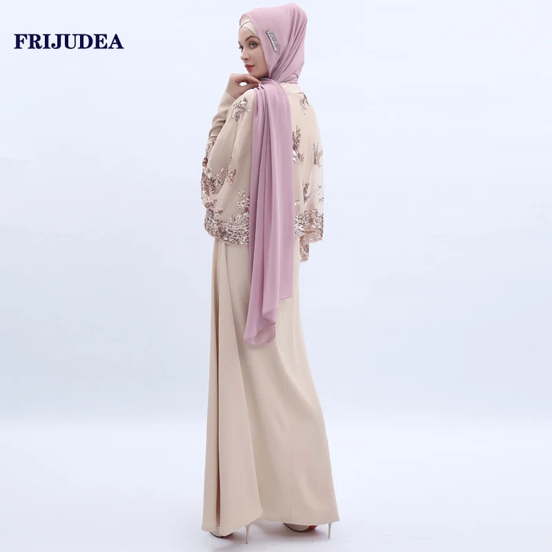 

FRIJUDEA Islamic Women Dress Abaya Dubai Jilbab Long Dress Kaftan Turkish Robe Abayas Two Pieces