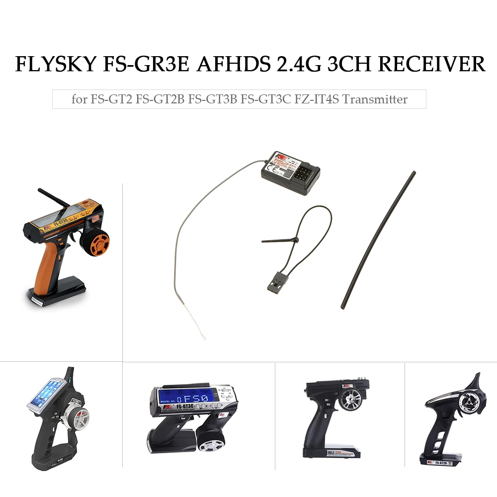 2 шт Flysky FS-GR3E AFHDS 2,4G 3CH приемник для FS-GT2 FS-GT2B FS-GT3B FS-GT3C FZ-IT4S пульт ДУ для дистанционно управляемой машины лодки