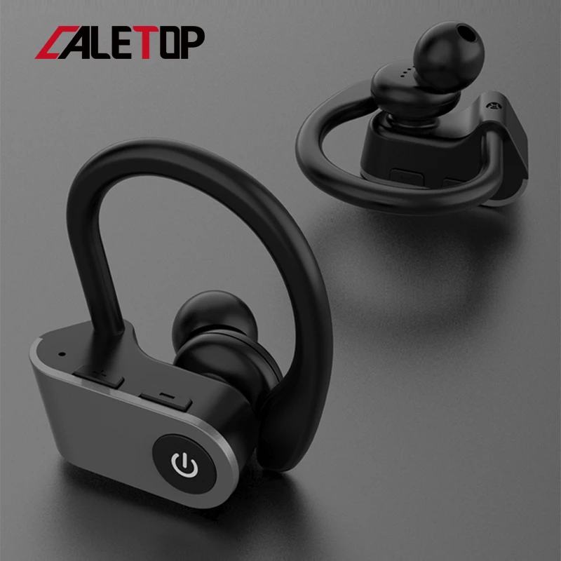 Беспроводные наушники Caletop TWS для бега спортивные Bluetooth с микрофоном крючком