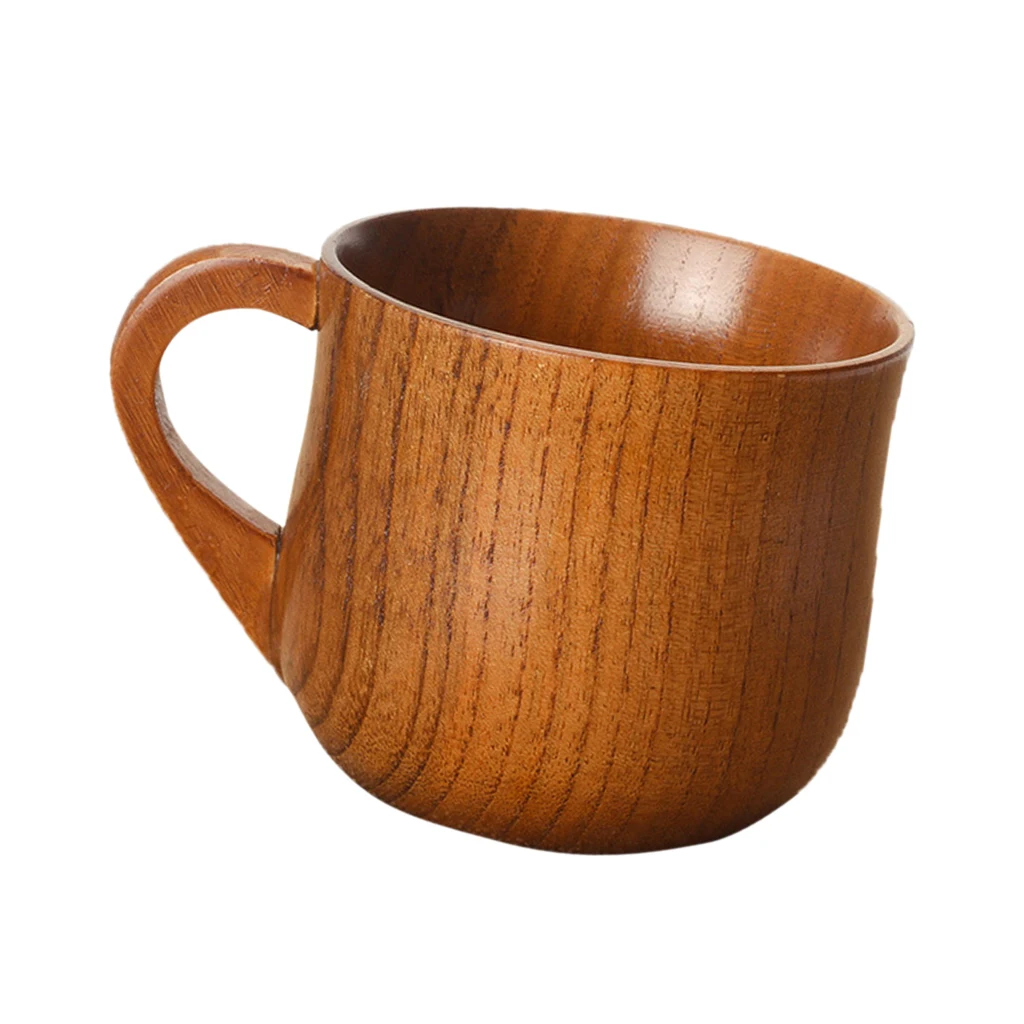 Wooden Beer Mug Crafts Drinking Cup Pint Wood Cups, Handmade Tumblers Teacup With Handle For Hiking Camping Outdoor Sports