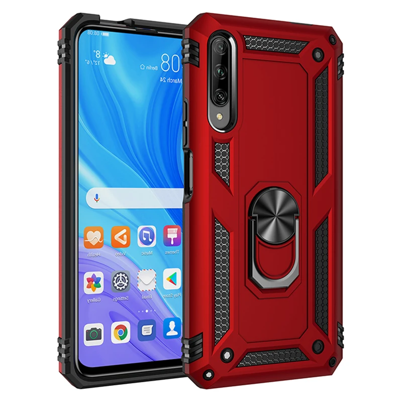 Роскошный армированный Магнитный силиконовый чехол для Huawei Y9S Гибридный бампер