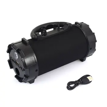 

Portable Bluetooth Wireless Speaker 10W 3D Stereo Music Built-in Mic FM Radio Support TF Card with Light Clumn USB Charge