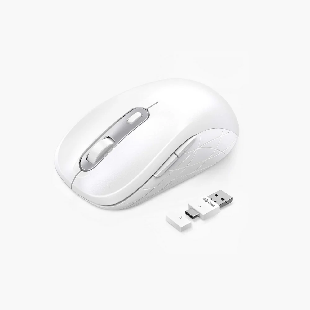 Jelly Comb 2.4G Wireless MS048 TypeC & USB Mouse in White