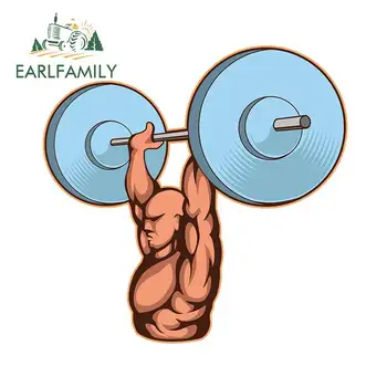 

EARLFAMILY 13cm x 12.8cm For Muscular Funny Car Stickers Motorcycle Waterproof Decal Surfboard Air Conditioner Street Signs