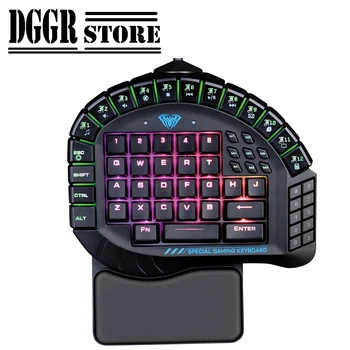 

Dggr Programmable 30 Keys Pro Single Handed Game keyboard one hand Ergonomic Gaming Keypad RGB Backlit For PUBG gun PC Laptop