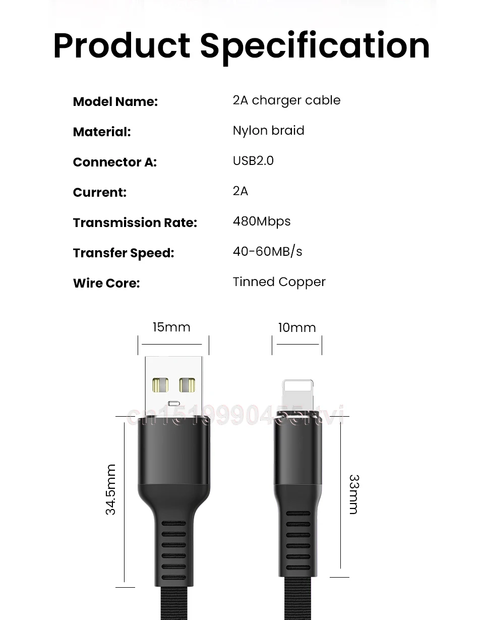 iphone charger adapter Flat USB Charging Cable for iPhone 13 12 11 Pro Max XS XR X 5 5S 6 6S 7 8 Plus iPad 2A Fast Charging USB Data Cable 0.3/1/1.5/2M android phone charger