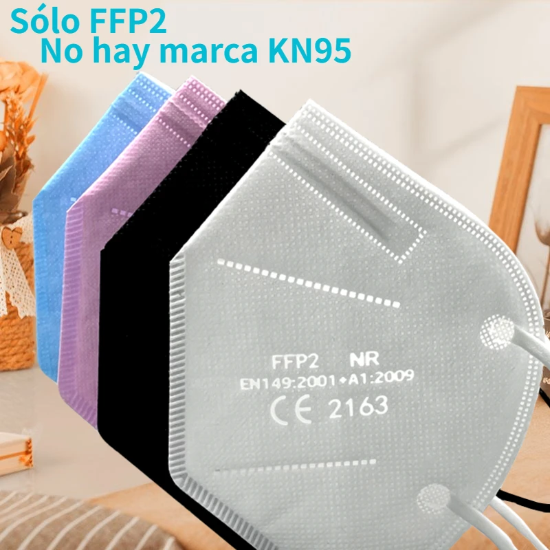 Fpp2-mascarillas higiénicas FFP2, máscara negra reutilizable, kn95, ffp2, fp2