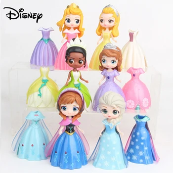 

Disney Aishana 6 Dress Up Princess Toys Q Version Dress Up Princess Sofia Aurora Decoration Doll Gift