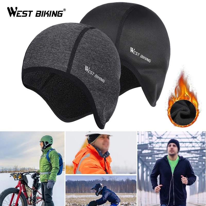 Высокое качество WEST BIKING, как для мужчин, так и для женщин, Велоспорт Кепки зимние Термальность ветрозащитная спортивная шапка Черный, серый цвет, ткань не скатывается