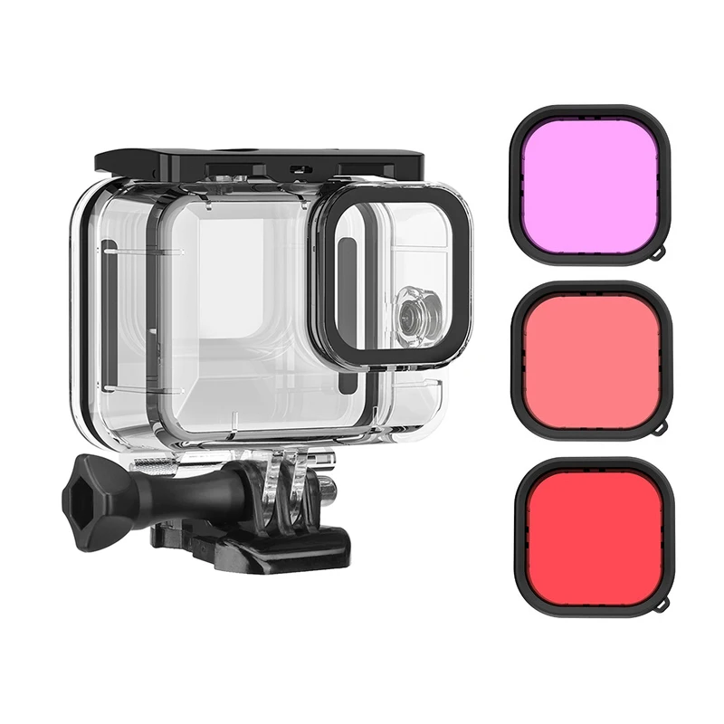 

50M Waterproof Case Underwater Tempered Glass Diving Housing Cover Lens Filter for GoPro Hero 9 Black Action Camera Accessories