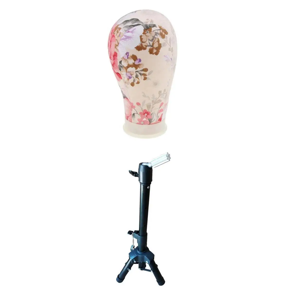 Canvas Block Mannequin Head + Tripod Display Stand Non-Slip With Travel Bag