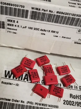 

30pcs WIMA 0.1UF 100V/100nf/104 MKS4 P=10 mm film capacitor free shipping