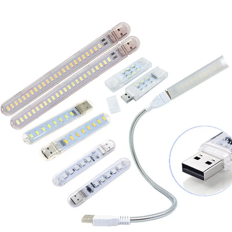 DC 5V USB светодиодный мини-Книжный светильник настольная лампа для чтения RGB белый