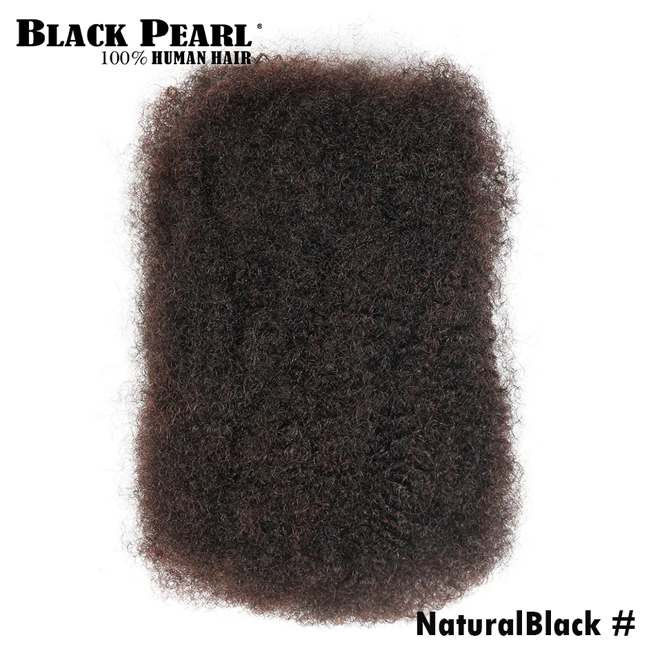 Preto pérola brasileira remy cabelo afro kinky encaracolado em massa cabelo humano para trança 1 pacote 50 g/pc cor natural tranças cabelo sem trama