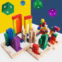 10 шт. детские строительные блоки, игрушки, деревянные магические кубические блоки, кирпичи, DIY Строительные Развивающие детские игрушки