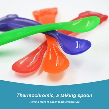 

Newborn Baby Feeding Spoon PP Material Household Temperature Change Color Spoons Safe Utensils