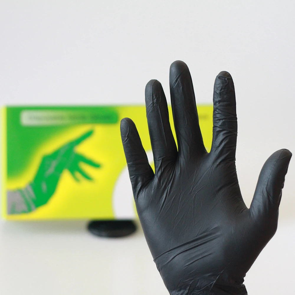 100 шт одноразовые перчатки черные нитриловые водонепроницаемые тату перчатки защитные накладки на пальцы латексные нетоксичные защитные татуировки аксессуары