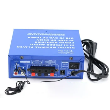 

12V 220V Mini Amplifier Audio Bluetooth amplifier Digital Audio Receiver SD Slot MP3 Player FM Radio LCD Display Dual Channel