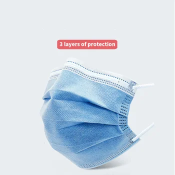 

Man Woman 3 Ply Disposable Mask Anti-Dust Melt-blown Face Mask Earloop