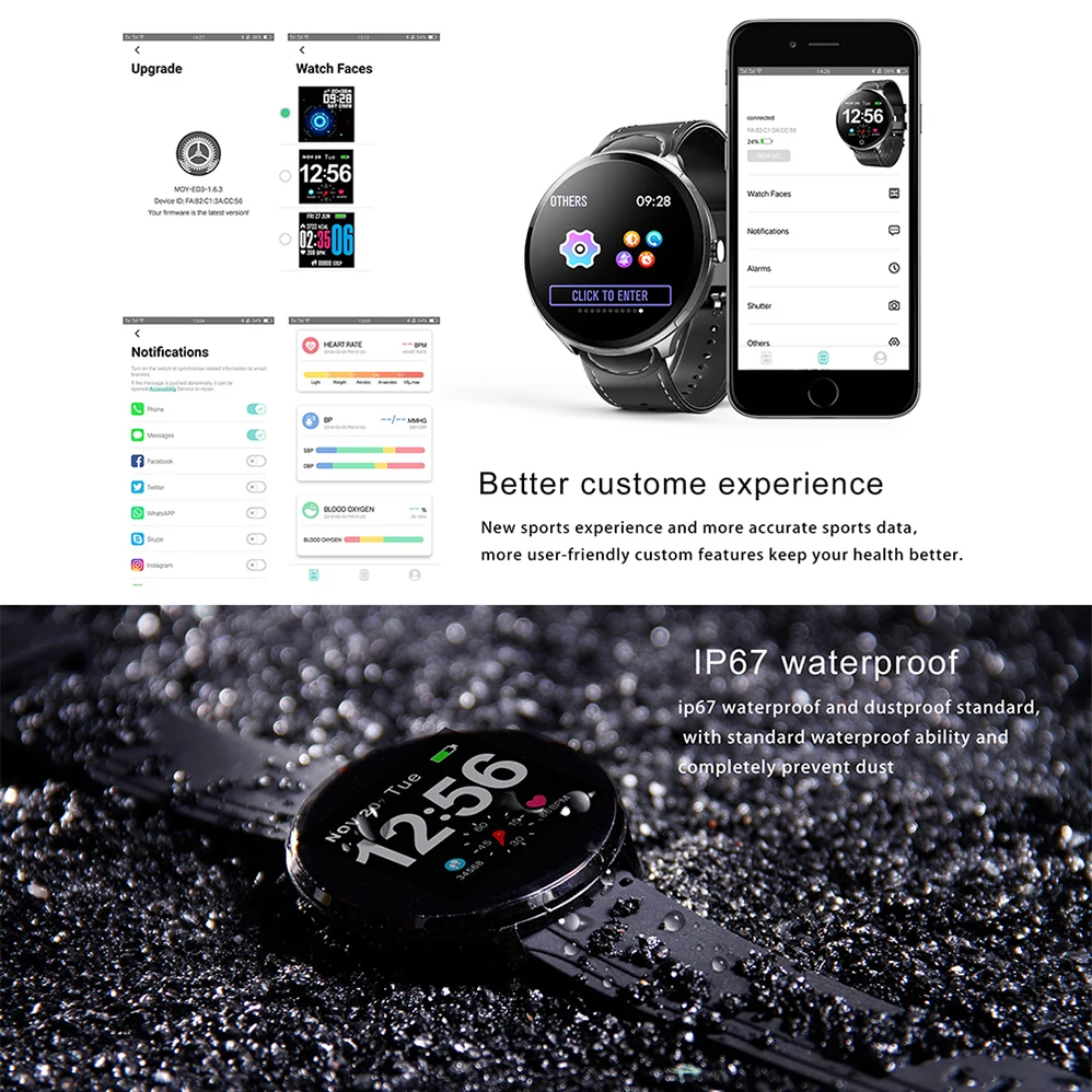 Умные часы COLMI V12 plus водонепроницаемые Bluetooth пульсометр Вибрация мульти-спортивный режим наручные часы для Android IOS Телефон