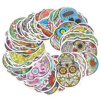 

60Pcs Skull Car Sticker Skateboard Laptop Luggage Decals Anime Graffiti Sticker PVC Waterproof Halloween Sticker