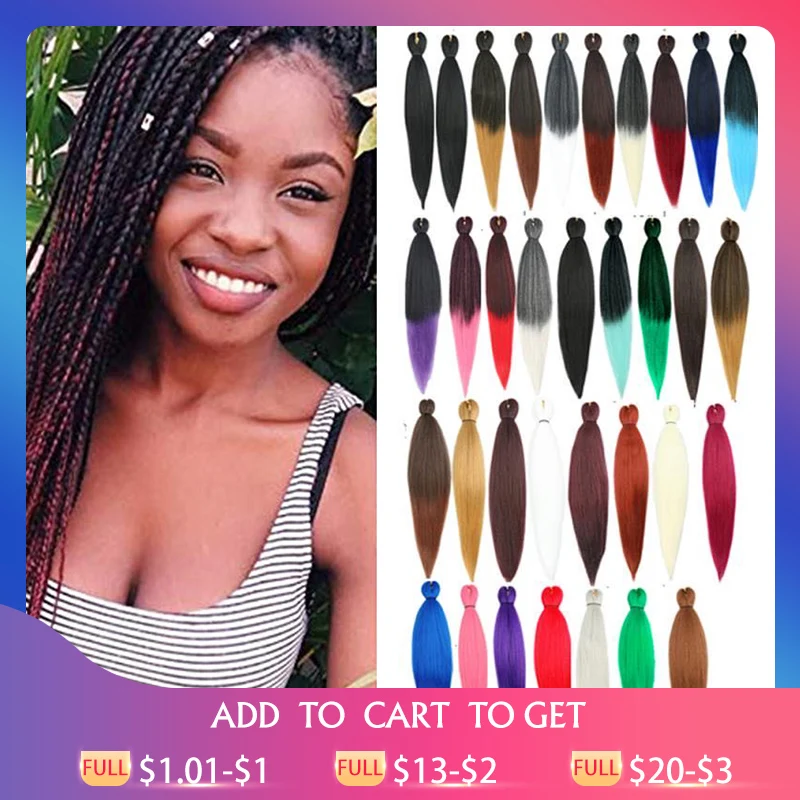 

Pre-stretched Braiding Hair Easy Braid Professional Itch Free Synthetic Fiber Corchet Braids EZ Braids Hair Extensions