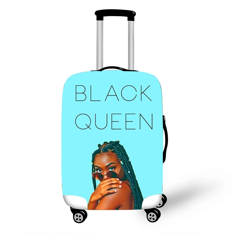 Афро леди девушка печати чемодан крышка коричневый для женщин Африка Красота принцесса эластичный пыли чемодан защитные чехлы туристические аксессуары - Цвет: Z08