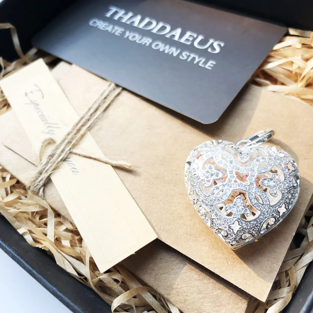 Pendant Love Heart Locket,2020 Fashion Glam 925 Sterling Silver Jewelry Europe Style Necklace Accessories Gift For Soul Woman