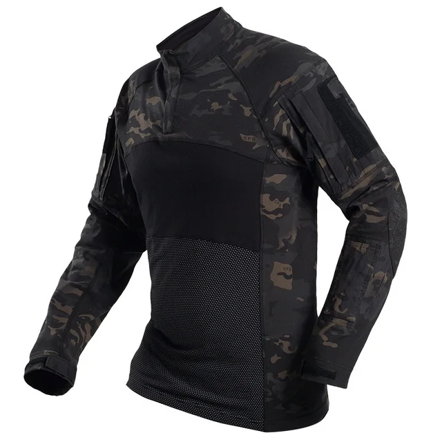 Outdoor Hiking Jacket+Shirts Soft Shell Outwear Windproof Windbreaker Military Shirt Tactical Fleece Jackets Hunting Clothes Set black CP shirt