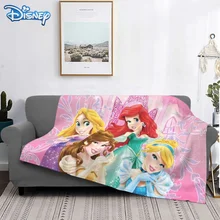 Couverture en peluche imprimée princesse Disney pour enfants et adultes, couvre lit Sherpa chaud en flanelle, couverture pour canapé et lit 
