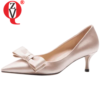 

ZVQ spring newest fashion sexy women pumps outside high heels pointed toe bowtie wedding women shoes drop shipping size 33-39