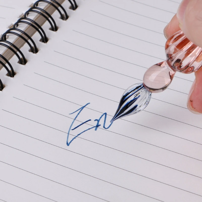 1 шт. сверхценный голубой кристалл стекло Dip Ручка, подпись авторучка бизнес офисы школьные канцелярские принадлежности