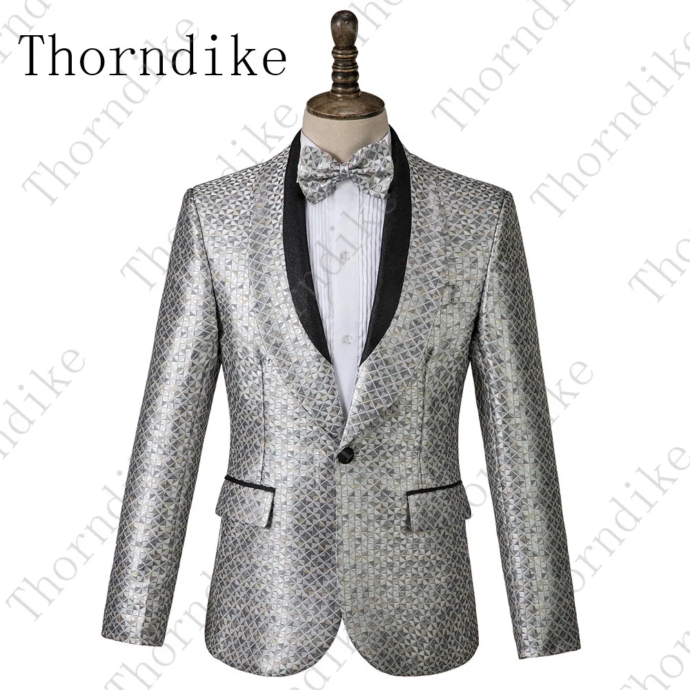 Thorndike жаккардовый костюм мужской пиджак тонкий дизайн мужской пиджак Классический повседневный мужской блейзер высокого качества костюм пальто - Цвет: style 8