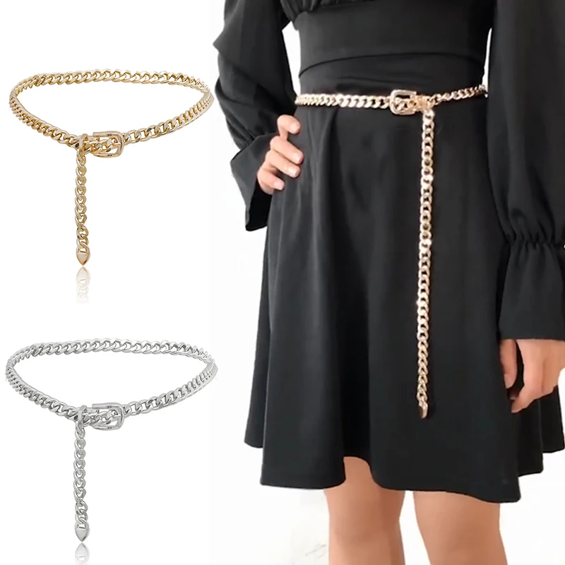 Fashion Wild Thin Waistband Women Dress Decoration Belts Bohemian Slim Belt Elegant Ladies Waist Chain Metal Chain Belt