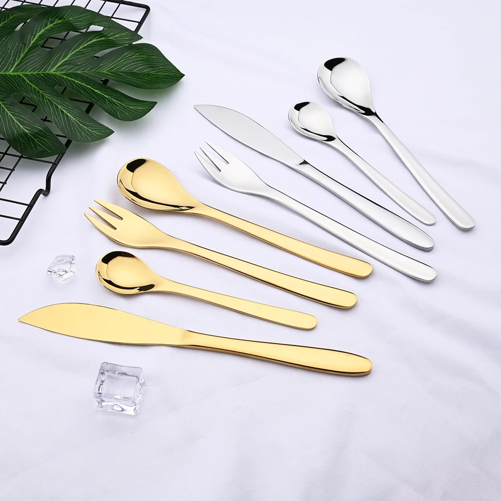 16pcs Gold Dinnerware Set 304 Stainless Steel Cutlery Set Flatware