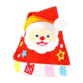 

10 Pcs Santa Snowman Non-woven DIY Christmas Hat Cosplay Hat for Gift DIY Craft Homemade Children New Year XamsParty Supply