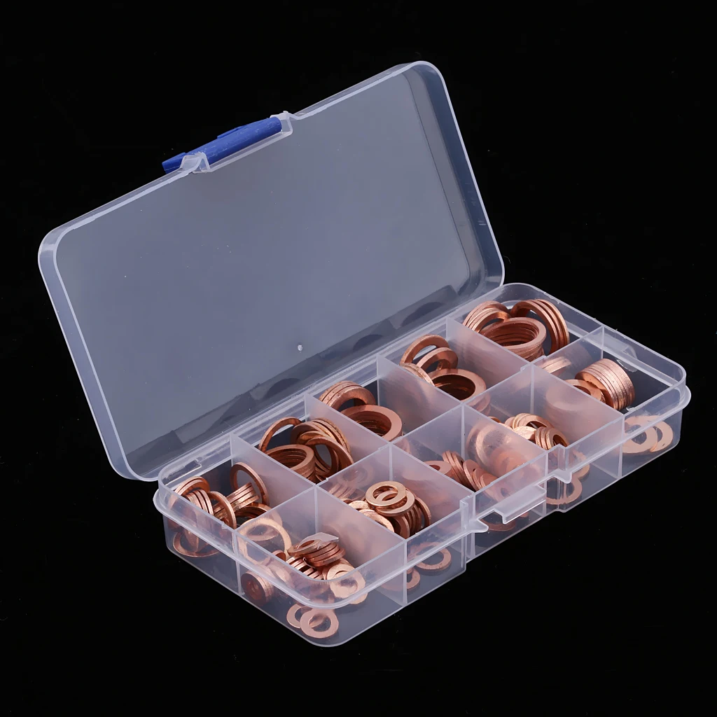 Box Of 200pcs Seal Washers Copper Accessory Of Auto Marine Machinery