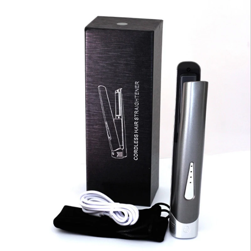 Profissional de Cerâmica Cabelo e Modelador 2 em 1 sem Fio Usb sem Fio Plana Ferro Alisador Recarregável 23 Ferros alisamento