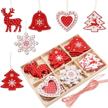 

Wooden Ornaments Finished Set Natural Wood Slices, Wooden Pendants Kit Hanging Ornaments , Gift Tags