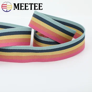 

Meetee 2/4M 38mm Polyester Weave Webbing Luggage Bags Strap Tape DIY Garment Decor Lace Band Sewing Accessories RD053