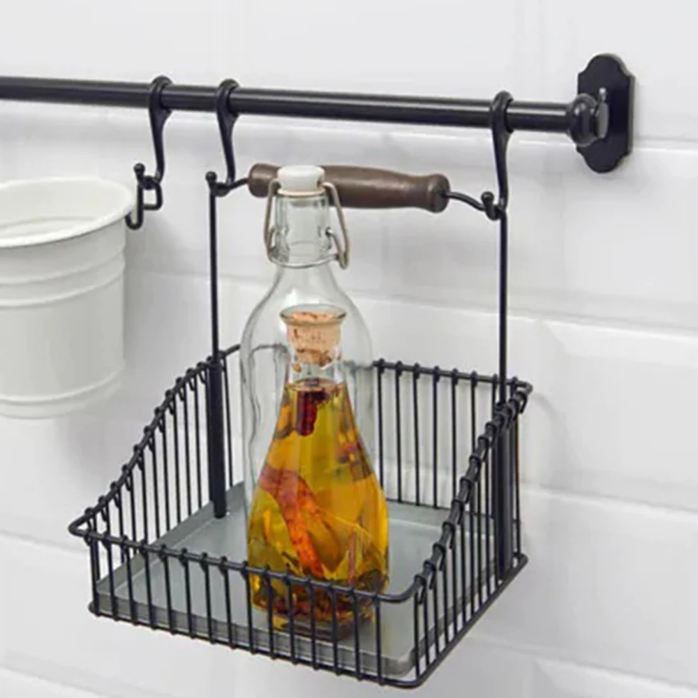 

Original Stainless Steel Wire Basket for Kitchen Bathroom Soap Shampoo Storage Rack with Handle Multi Functional Home Organizer