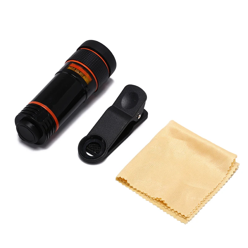 Universal Mobile Phone Telephoto Lens 12X Zoom Optical Telescope Camera Lens With Clips for Smartphone
