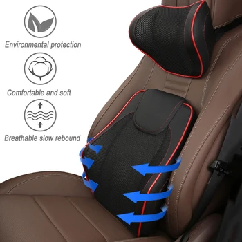 

Car Seat Head Neck Rest Memory Auto Pillow Headrest luxury Genuine Leather Back Seat Pillow Car Chair Cushion Accessories