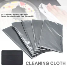 5Pcs Home Portable Practical Microfiber Anti Static Accessories Dust Remove CD Cleaning Cloth Solid Turntables Vinyl Record