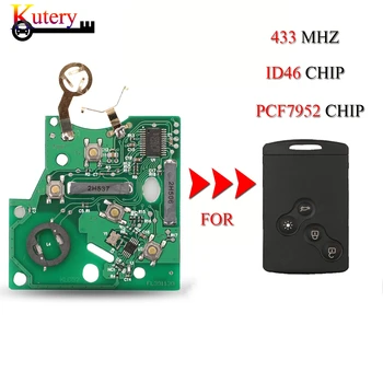 

Kutery 5pcs/Lot Remote Car Key For Renault Megane Smart Card before 2016 4 Buttons Remote Card Key ID46 PCF7952 Chip 433MHZ