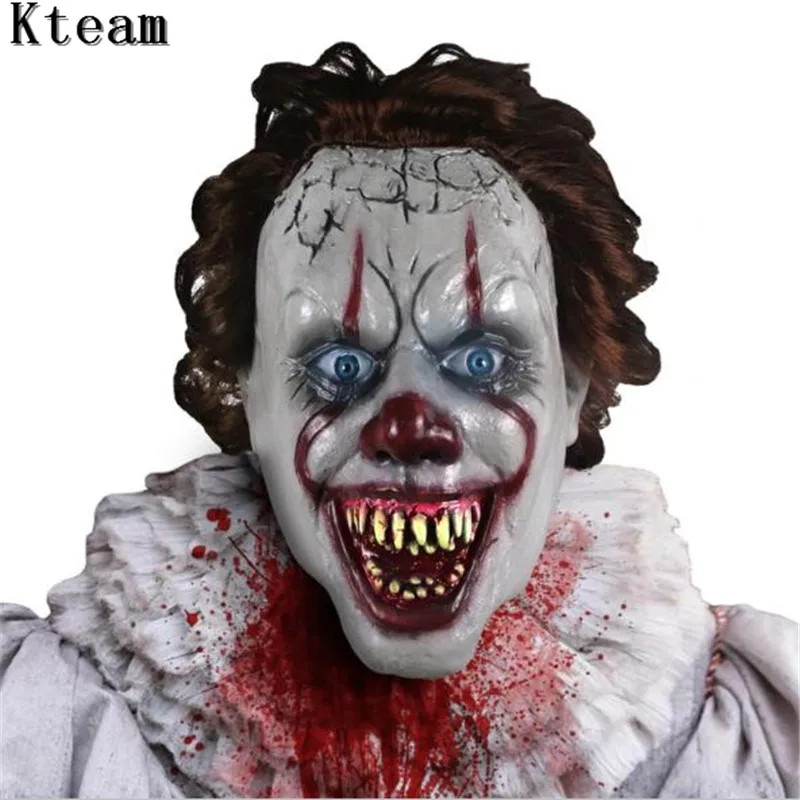 New Spaventoso Stephen King It Mask Pennywise 2 Horror Clown Joker Mask Clown Head Mask Halloween Cosplay Costume Puntelli