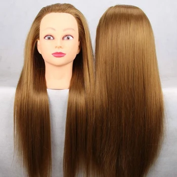 

CAMMITEVER 20 inch Gold Hair Hairdressing Cutting Practice Training Model Mannequin Head for Female